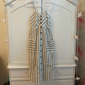 Japna Stripe Button Maxi Dress